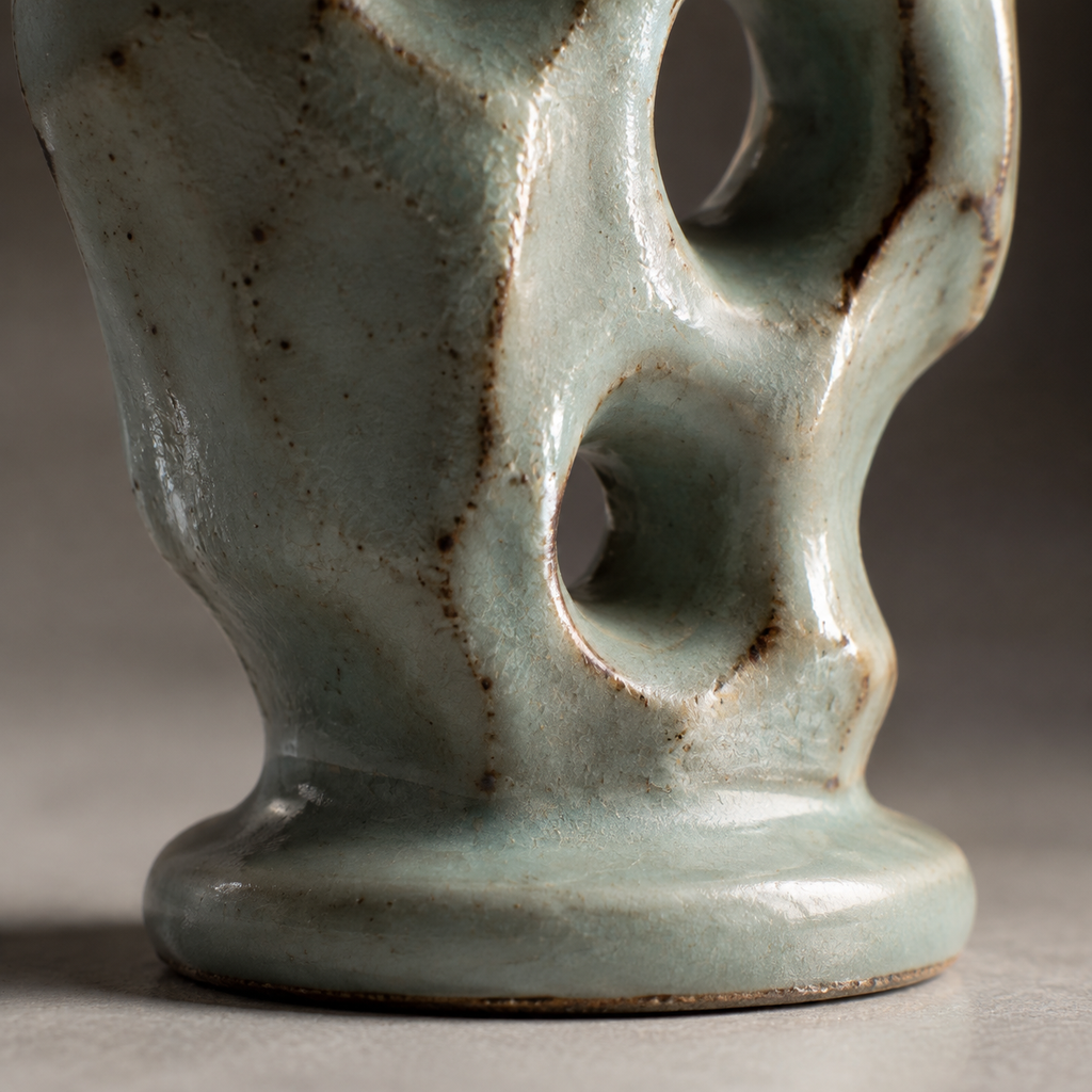 The Scholar's Rock — Handcrafted Celadon Porcelain Incense Holder