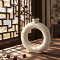Moon Gate — Handcrafted Moon-White Porcelain Ring Vase