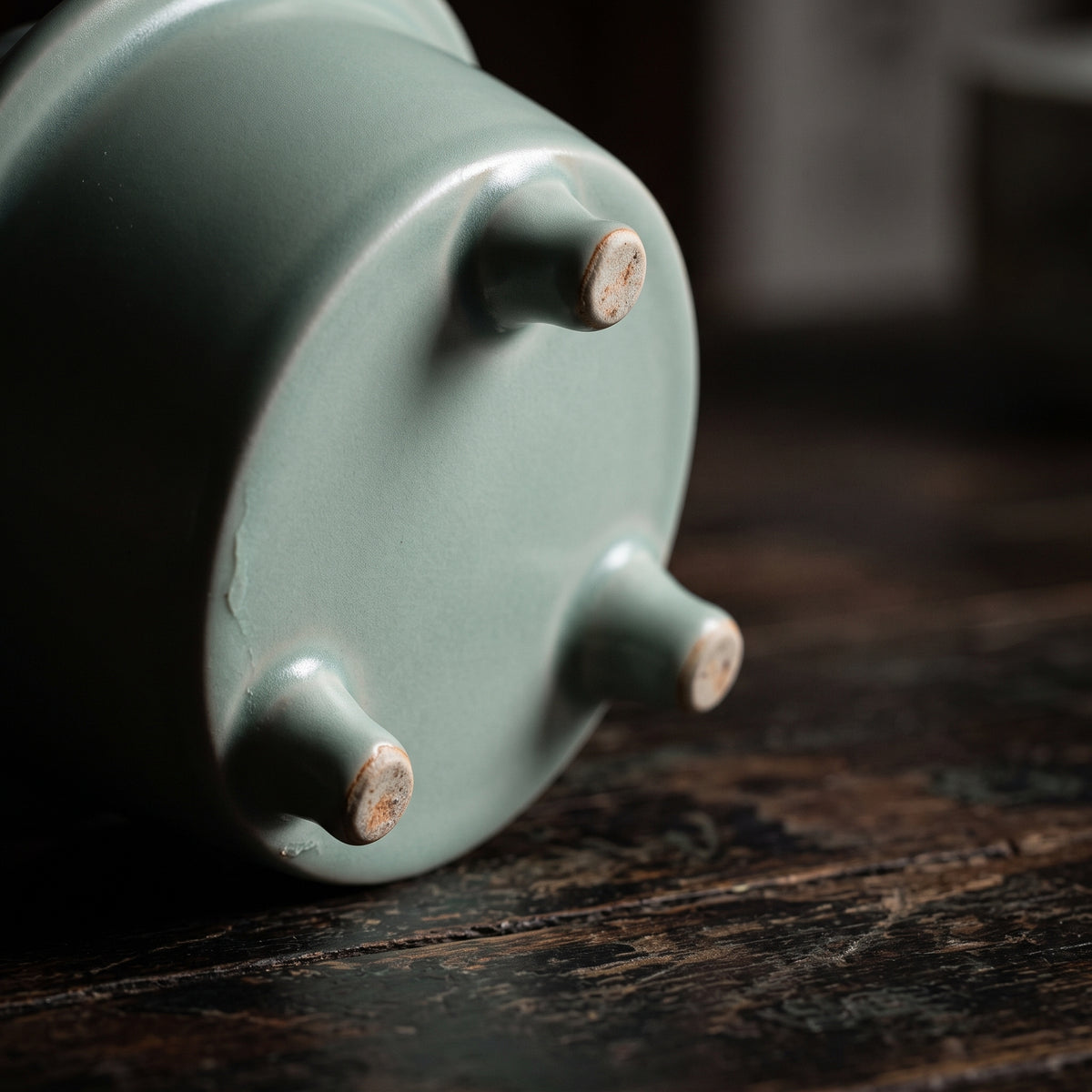 The Lotus Censer — Hand-Carved Celadon Porcelain Incense Burner