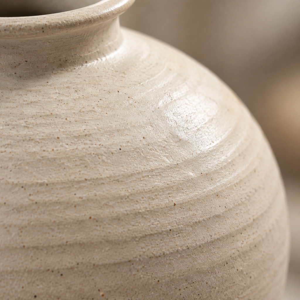 The Full Moon Jar — Hand-Thrown Ivory Stoneware Vase