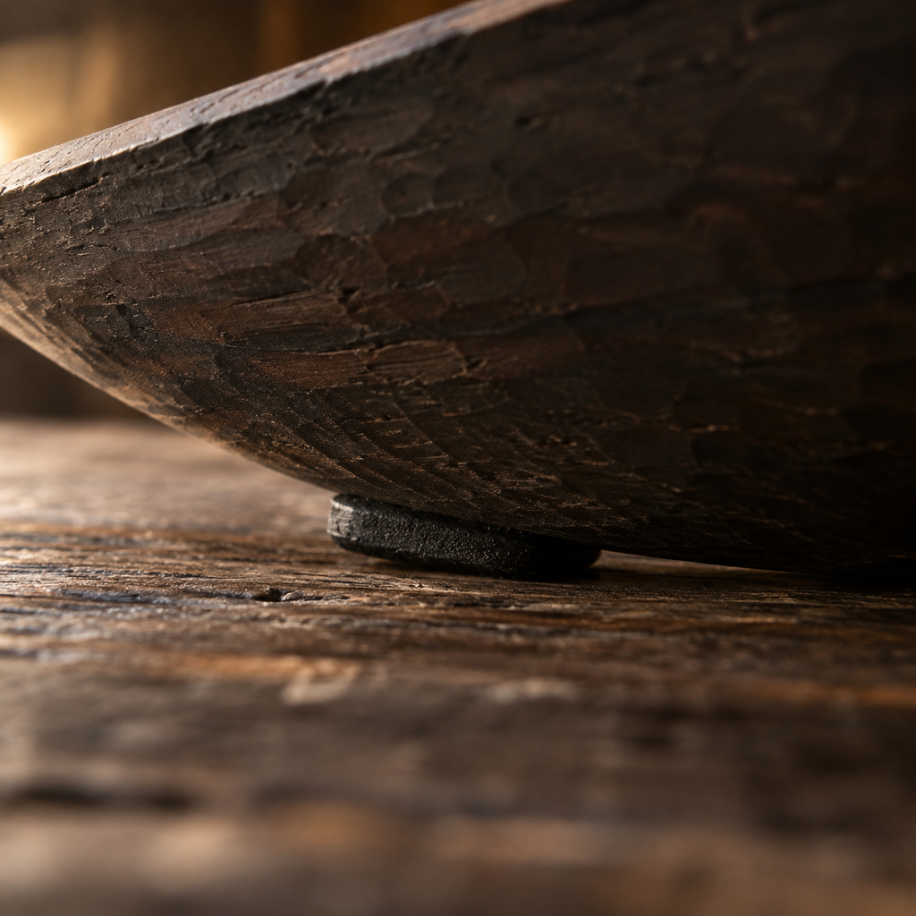 The Lone Boat — Hand-Carved Black Walnut Incense Holder