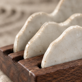 Misty Peaks — Handcrafted Porcelain Brush Rest in Black Walnut