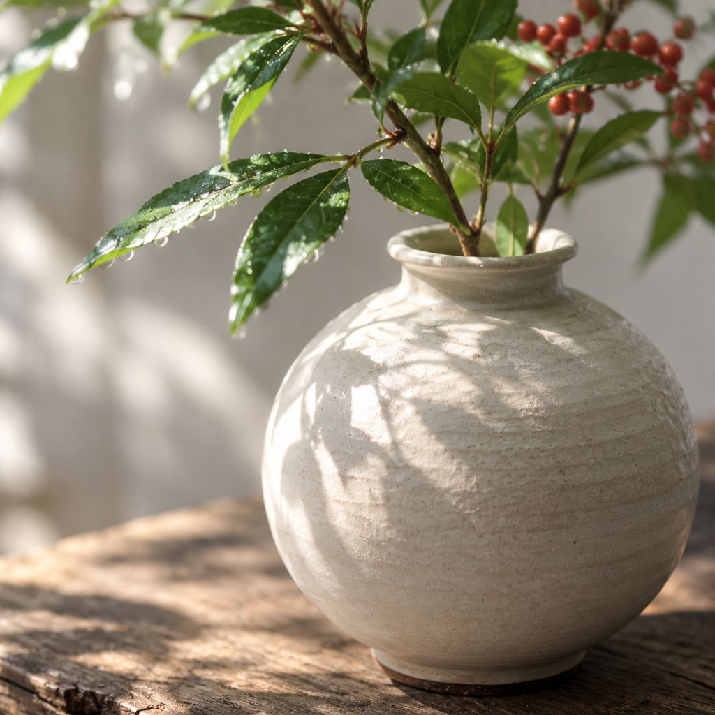 The Full Moon Jar — Hand-Thrown Ivory Stoneware Vase