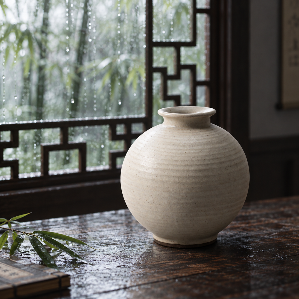 The Full Moon Jar — Hand-Thrown Ivory Stoneware Vase