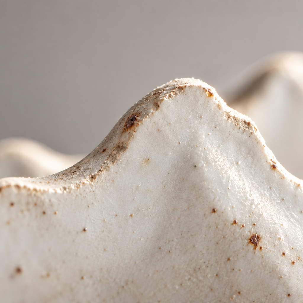 Misty Peaks — Handcrafted Porcelain Brush Rest in Black Walnut