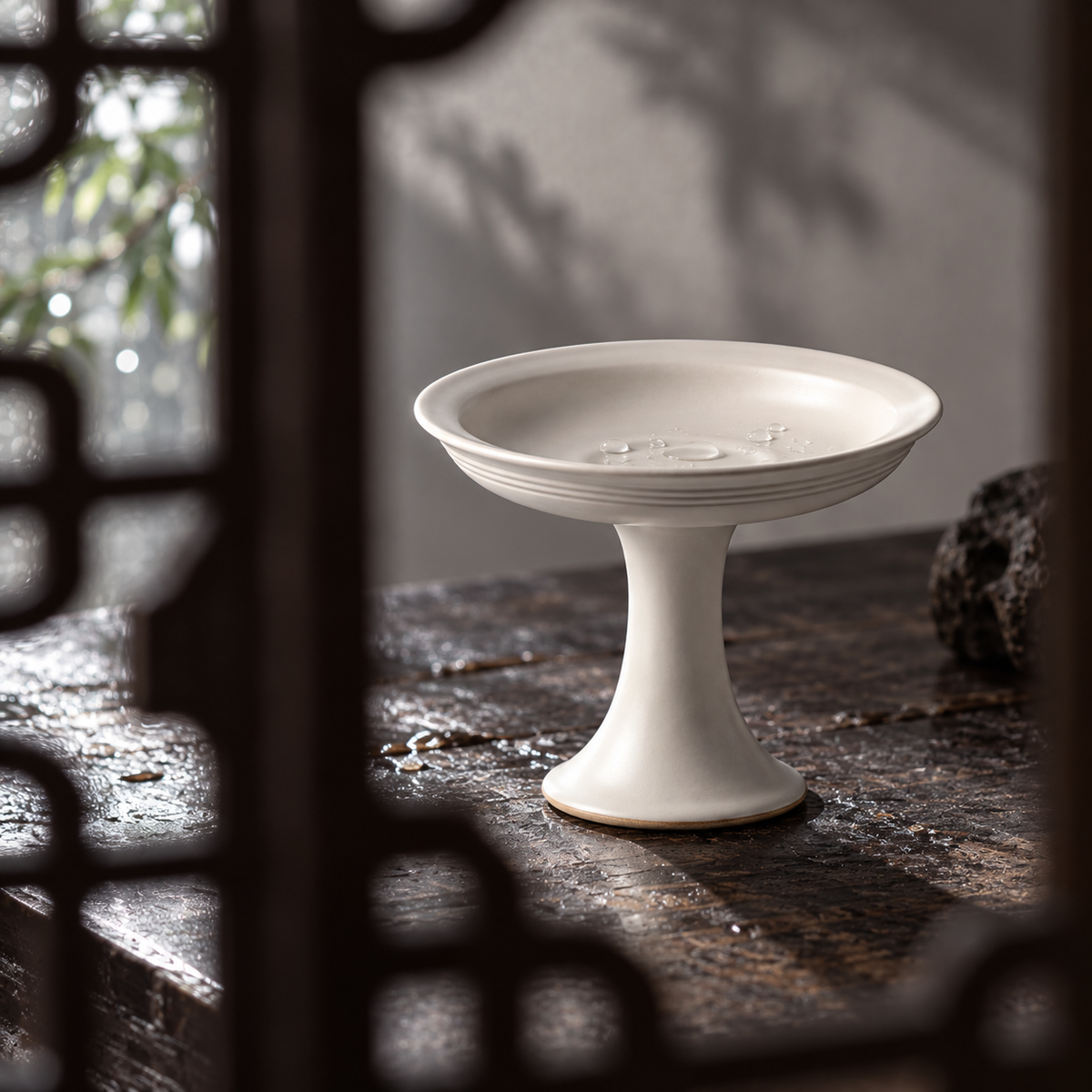 The High Stand — Hand-Thrown Ivory Porcelain Serving Stand