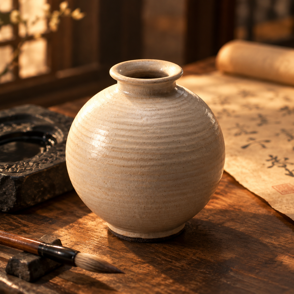 The Full Moon Jar — Hand-Thrown Ivory Stoneware Vase