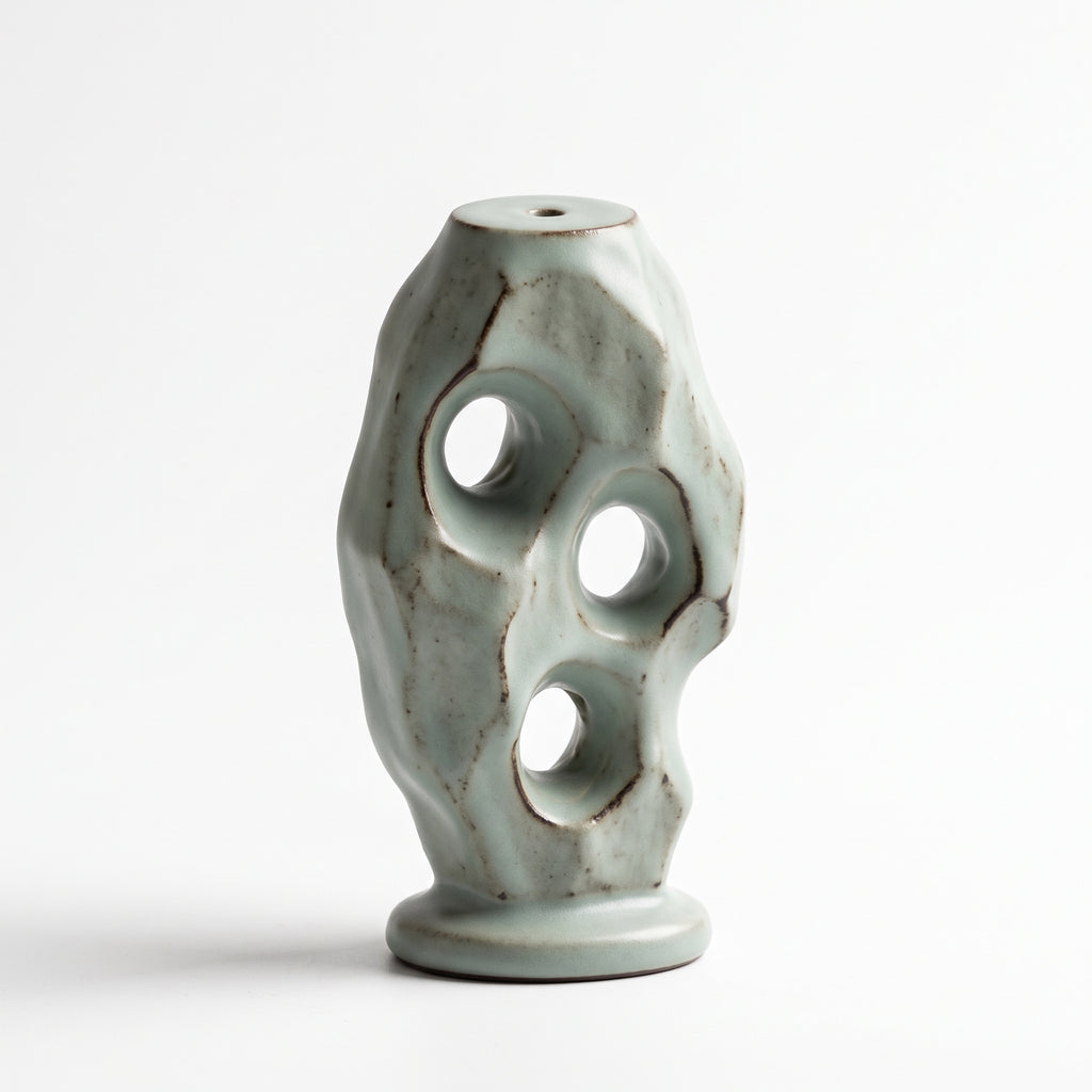 The Scholar's Rock — Handcrafted Celadon Porcelain Incense Holder