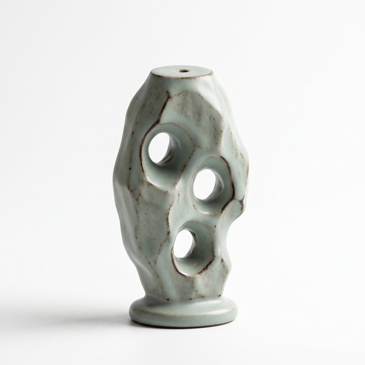 The Scholar's Rock — Handcrafted Celadon Porcelain Incense Holder