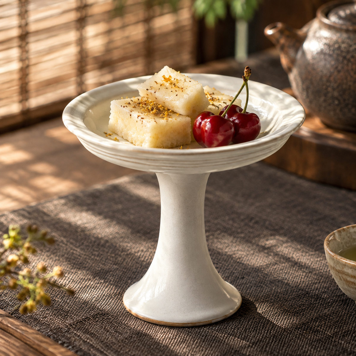 The High Stand — Hand-Thrown Ivory Porcelain Serving Stand